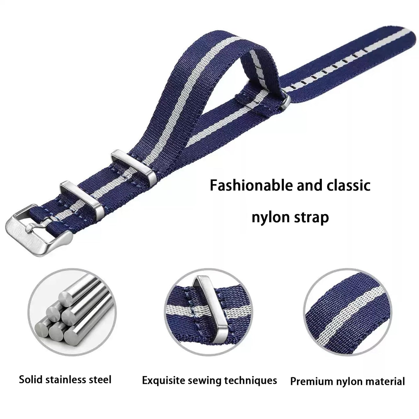 Nizonlaie Military Ballistic Nylon Watch Band Heavy Buckle 18mm 20mm 22mm 24mm Thick G10 Premium Nylon Watch Bands Smart Watch Replacement Band Strap for Men Women