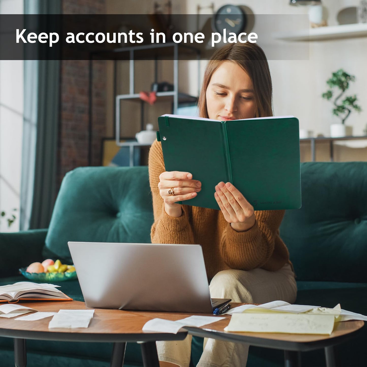 5 MINUTES A DAY Accounting Ledger Book: Business Expense Tracker Notebook - Personal Finance Checkbook for Small Business or Personal Use – Simple Ledger Books for Bookkeeping - Dark Green,5.8” x 8.5”