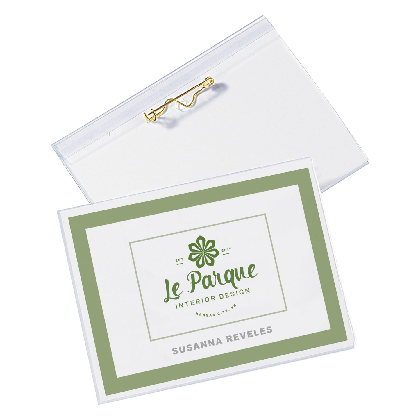 Avery Customizable Name Badges, Pin Style, 3" x 4", Clear Name Tag Holders, White Laser/Inkjet Printable Inserts, 100 Total (74540)