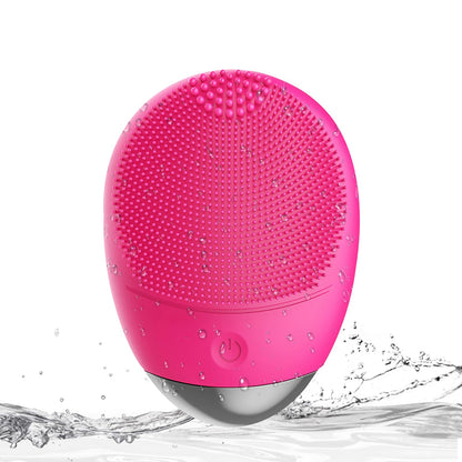 Facial Cleansing Brush, 3-in-1 Electric Soft Silicone Waterproof Face Scrubber, USB Rechargeable IPX7 Waterproof Sonic Vibrating Face Brush for Deep Cleansing, Gentle Exfoliating and Massaging