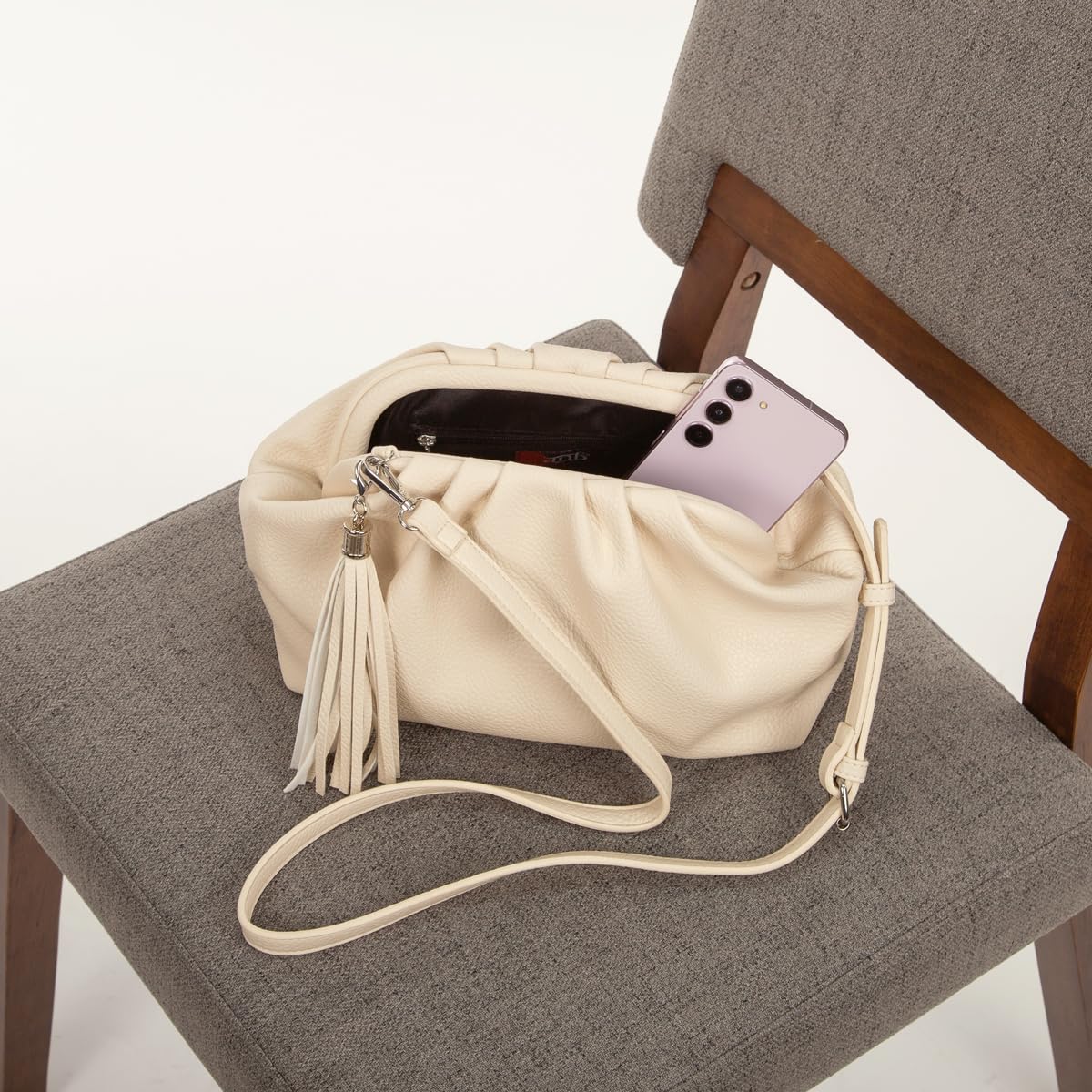 JNB Dumpling Bag for Women Clutch Purses, Cloud Crossbody Handbag Soft Shoulder,party,Wedding Bag,L/BEI
