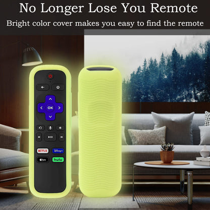 Silicone Protective Controller Cover fits for Roku TV Voice Remote | Element Roku | Westinghouse Roku TV Controller Cover,Glow in The Dark
