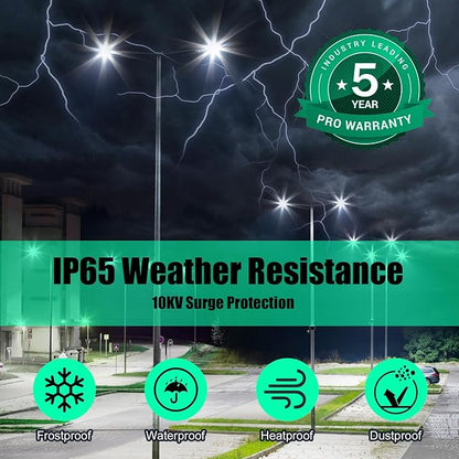 BBESTLED 320W Commercial Light Parking Lot Slip Fitter Mount, Stadium Lights Outdoor, UL DLC Listed 44800LM IP65 5000K LED 320W Backyard Tennis Court Area Street Pole Lighting, LED Parking Lights