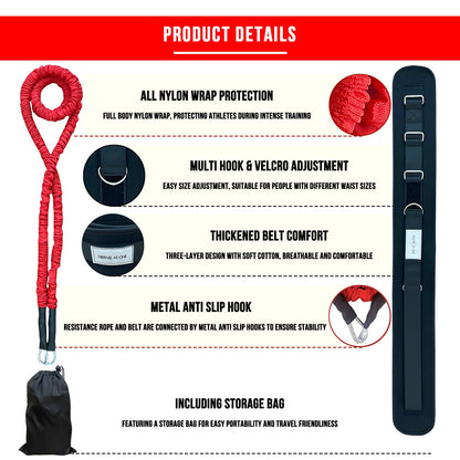 bibahala Zone Defense Resistance Band Belt Trainer Kit 1 Pc Widened Belt 1 Pc 2-Meter Resistance Band Basketball Training Equipment Men-to-Men Defense Training Improve Collaborative Defense Speed