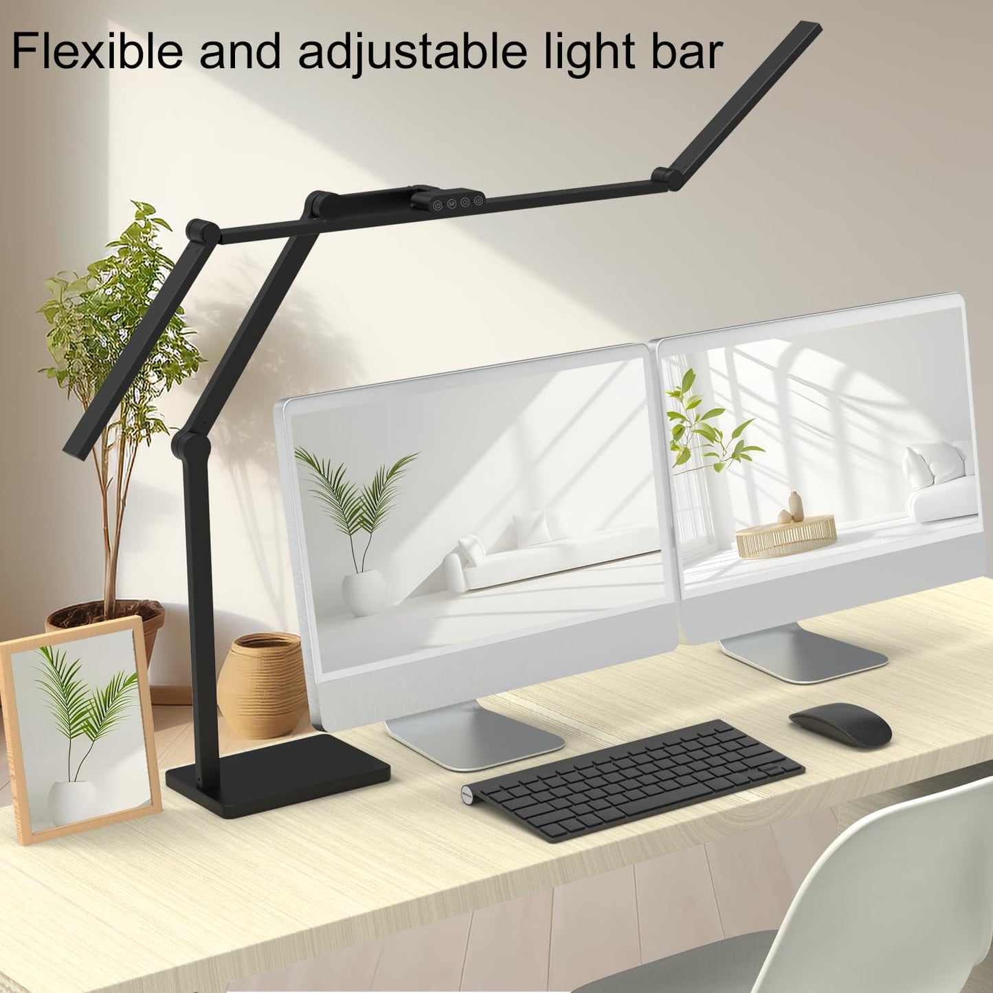 Omorepa 36W 3000LM Ultra Bright Architect Desk Lamp with Base, 47.4Inches Wide Tall Overhead Desk Light for Home Office, Dimmable Table Light with Remote for Desktop Working,Drafting,Reading