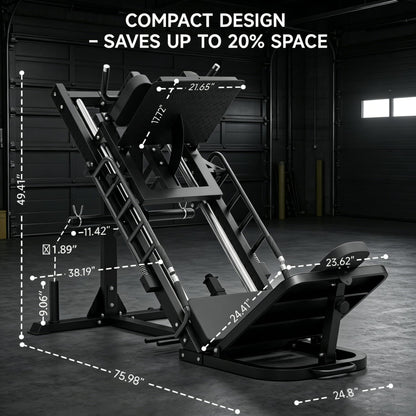 Leg Press Hack Squat Machine Combo, 45° Leg Exercise Machine ,Lower Body Special with Weight Storage for Quads, Hamstring, Glutes, Calves, Compact Home Gym Leg Day Equipment