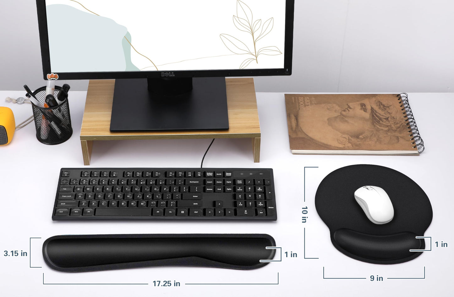 Mouse Pad and Keyboard Wrist Rest- Ergonomic Wrist Rest for Computer Keyboard and Mouse Pad, Memory Foam Wrist Support for Comfy Typing, Ideal for Laptop, Office, Gaming