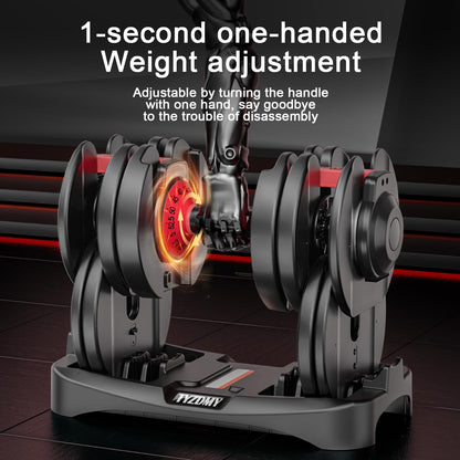 TYZDMY Adjustable Dumbbells Set of 2，Free Weights Dumbbells Set，Adjustable Dumbbell Set，52.5 lbs pair 105 lbs，15 in 1，for Men/Women Gym Equipment for Home Strength Training Equipment