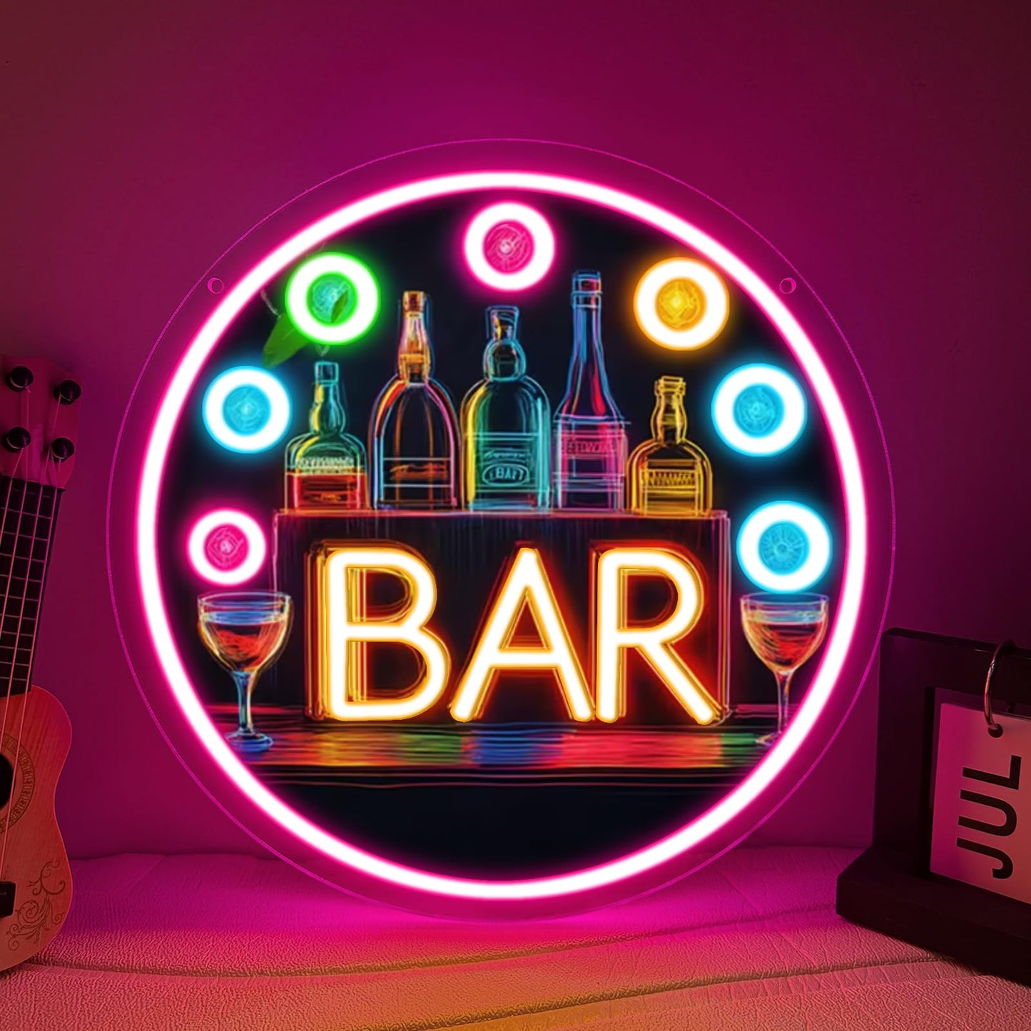Neon Bar Signs for Home Bar, Bar Led Neon Sign for Man Cave Room Decor Pub Cocktails Party - Best Gifts for Husband, Father, Boyfriend, Whiskey and Beer Lover