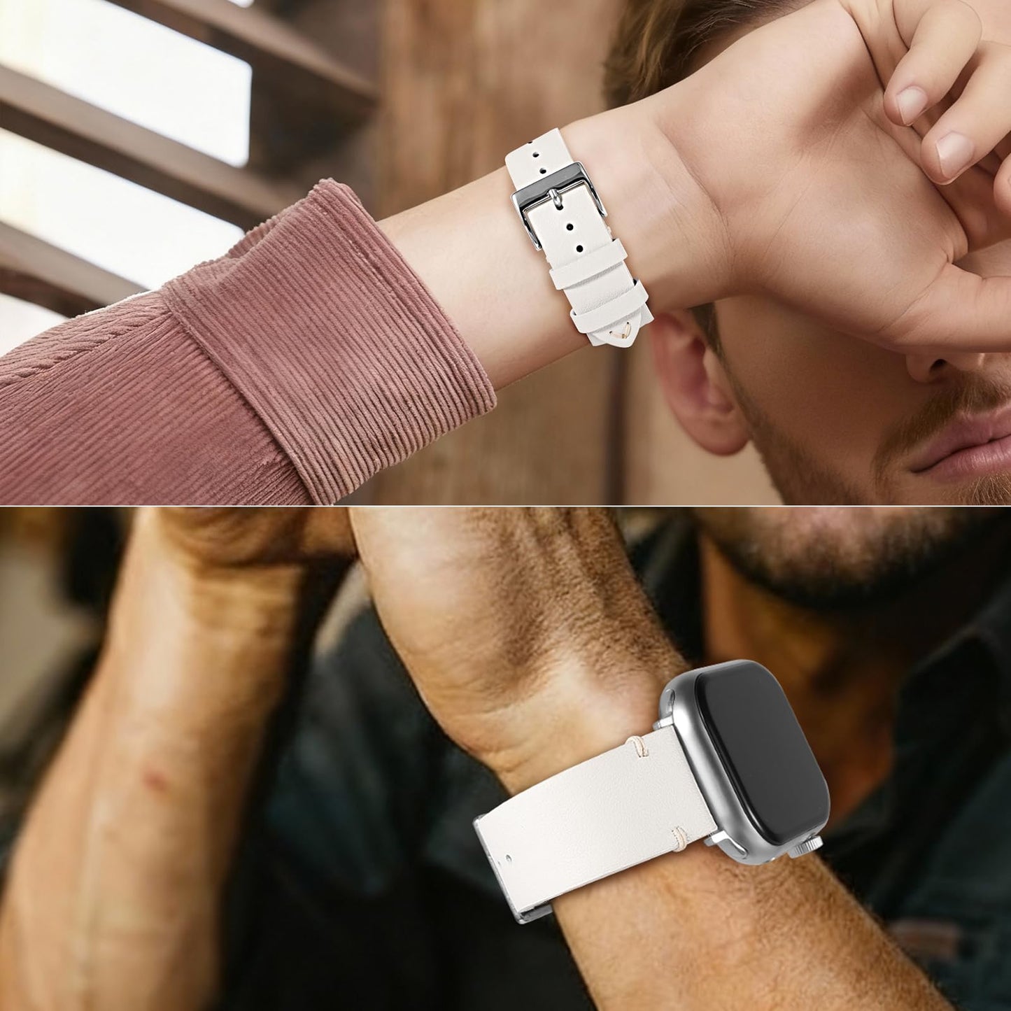 Top Grade Nappa Leather Bands Compatible with Apple Watch Band 44mm 45mm 46mm 49mm 42mm 41mm 40mm 38mm, Business Casual Watch Replacement Straps for Men Women iWatch Ultra SE 11 10 9 8 7 6 5 4 3 2 1