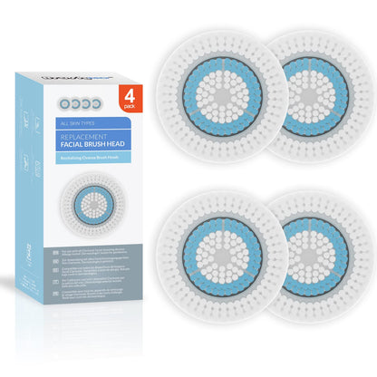Brushmo Facial Brush Head Replacements Compatible with Clarisonic Mia 1, Mia 2, Mia Fit, Alpha Fit, Smart Profile Uplift and Alpha Fit, Deep Pore Facial 4 Pack (Deep Pore)