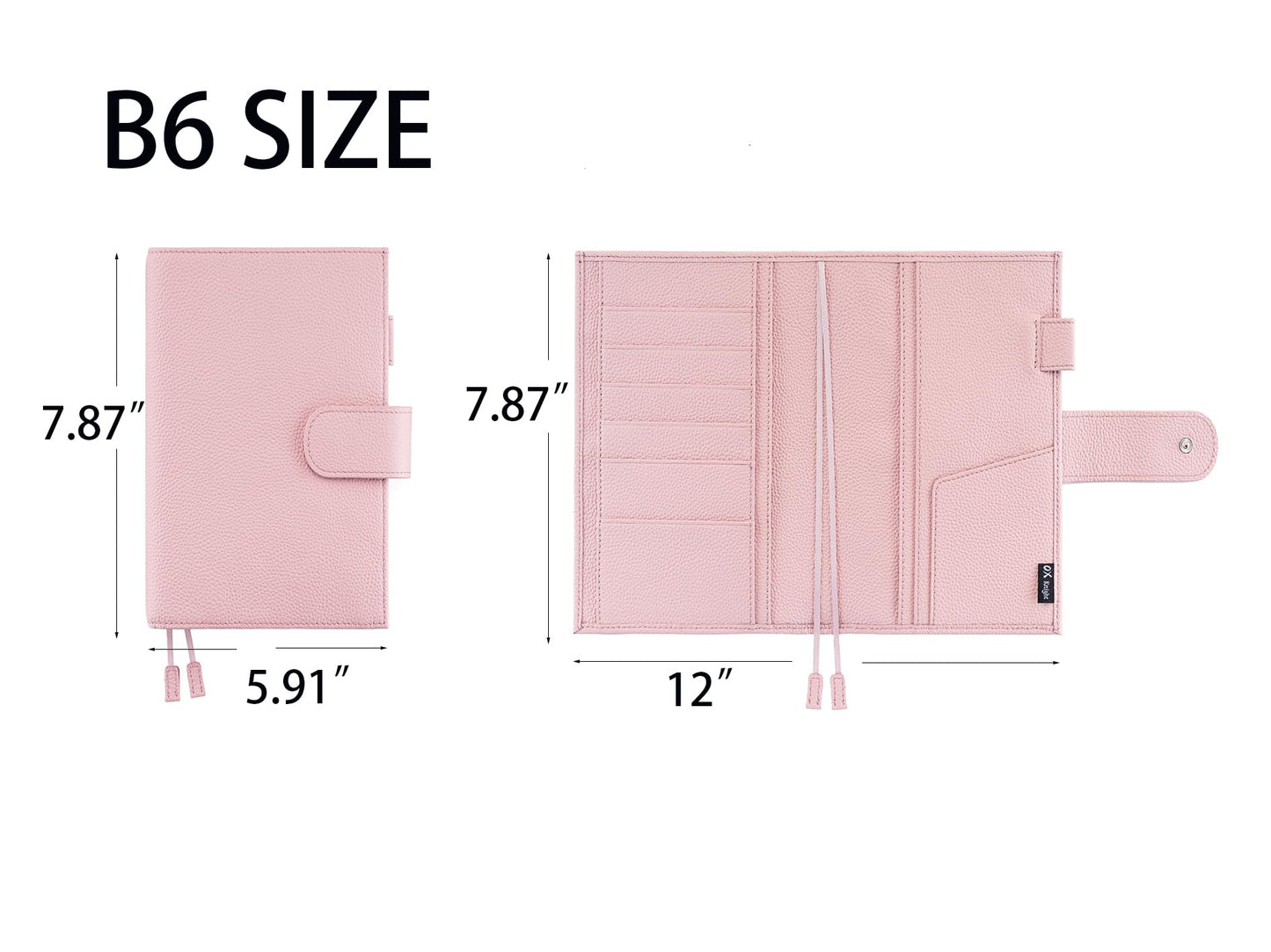 Premium Leather B6 Notebook Cover - Universal Fit for Stalogy, Midori MD, Leuchtturm1917 & More, with Pen Loop,Card Slots, Bookmarks & Back Pocket