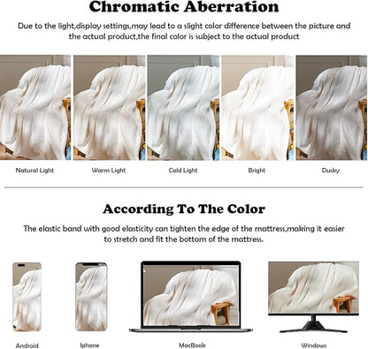 NEWCOSPLAY Super Soft Twin Blanket Ivory Premium Silky Flannel Fleece Leaves Pattern Lightweight Bed Blanket All Season Use (Ivory, Twin(60"x80"))