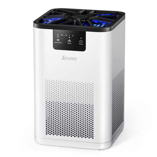 AROEVE Air Purifiers for Bedroom Air Purifier With Aromatherapy Function For Pet Smoke Pollen Dander Hair Smell 20dB Air Cleaner For Bedroom Office Living Room, MK06- Black(Available for California)