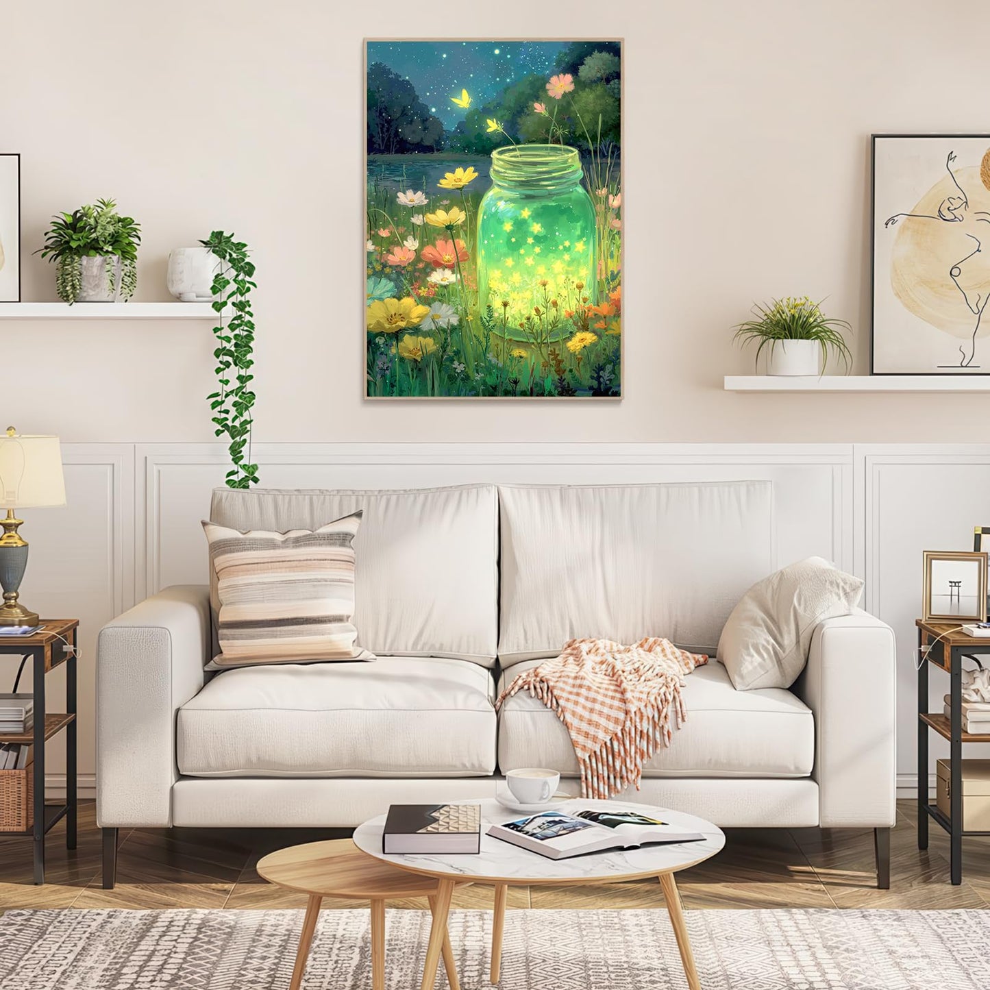 1000 Piece Jigsaw Puzzle for Adults, Dreamy Starry Sky & Flower Sea with Glowing Glass Jar, Stress Relief Toy & Wall Art Decor, Ideal Gift for Birthdays, Christmas & Special Occasionsfor
