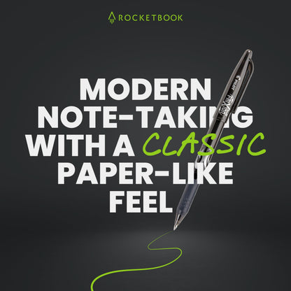 Rocketbook New Core Reusable Spiral Notebook, Letter Size 8.5x11, Black - Lined Pages, App-Connected, Erasable, Durable Cover, Ideal for School, Work, and Creative Projects