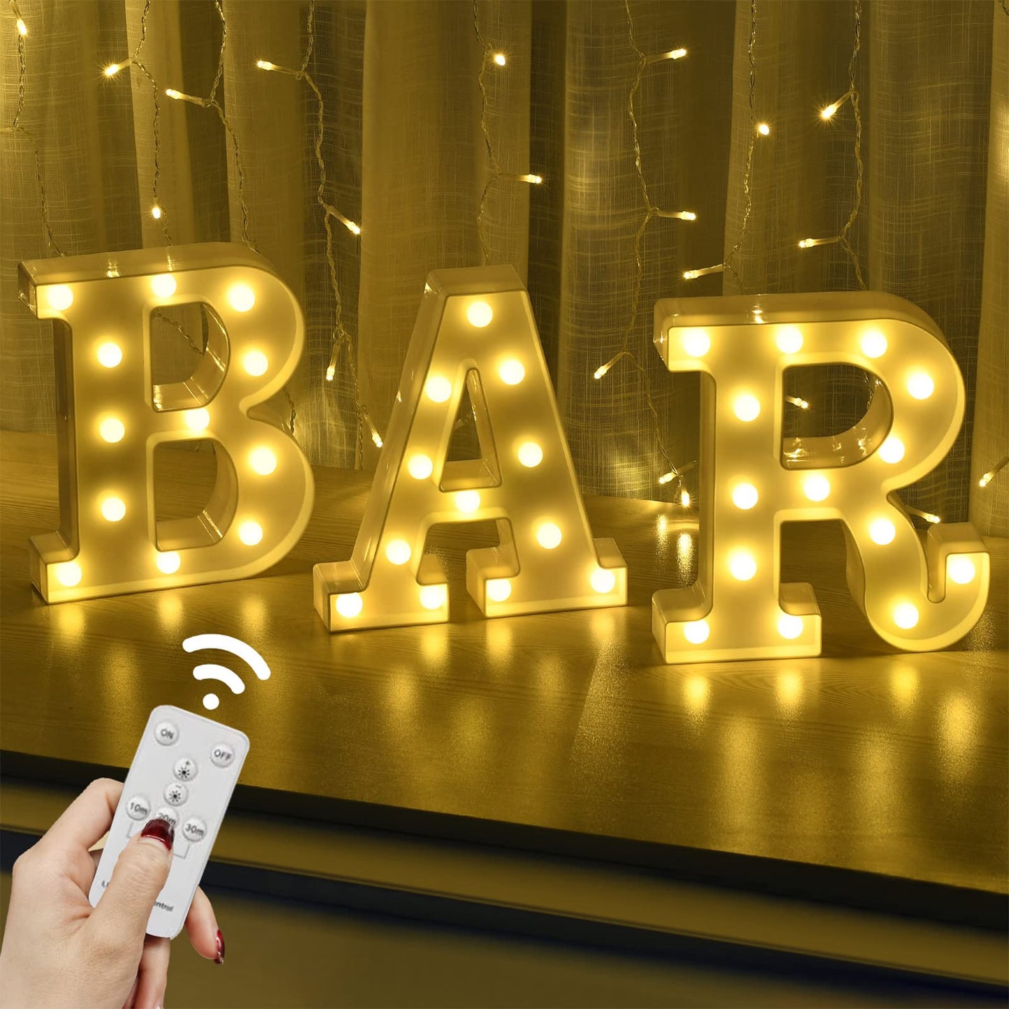 Rdutuok LED Marquee Letters Lights BAR Sign Letter Lamp for BAR Pub Home Party Wedding Decoration Battery Powered Christmas Lamp Home Bar Decoration