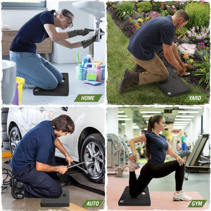 Rugged Rhino Heavy Duty Foam Patent Pending Kneeling Pad, Comfortable Thick Garden Knee Pads Resists Water, Durable Shock Absorbent, Comfortable, Gardening, Mechanic Tools, Bathing Baby, Onyx Black