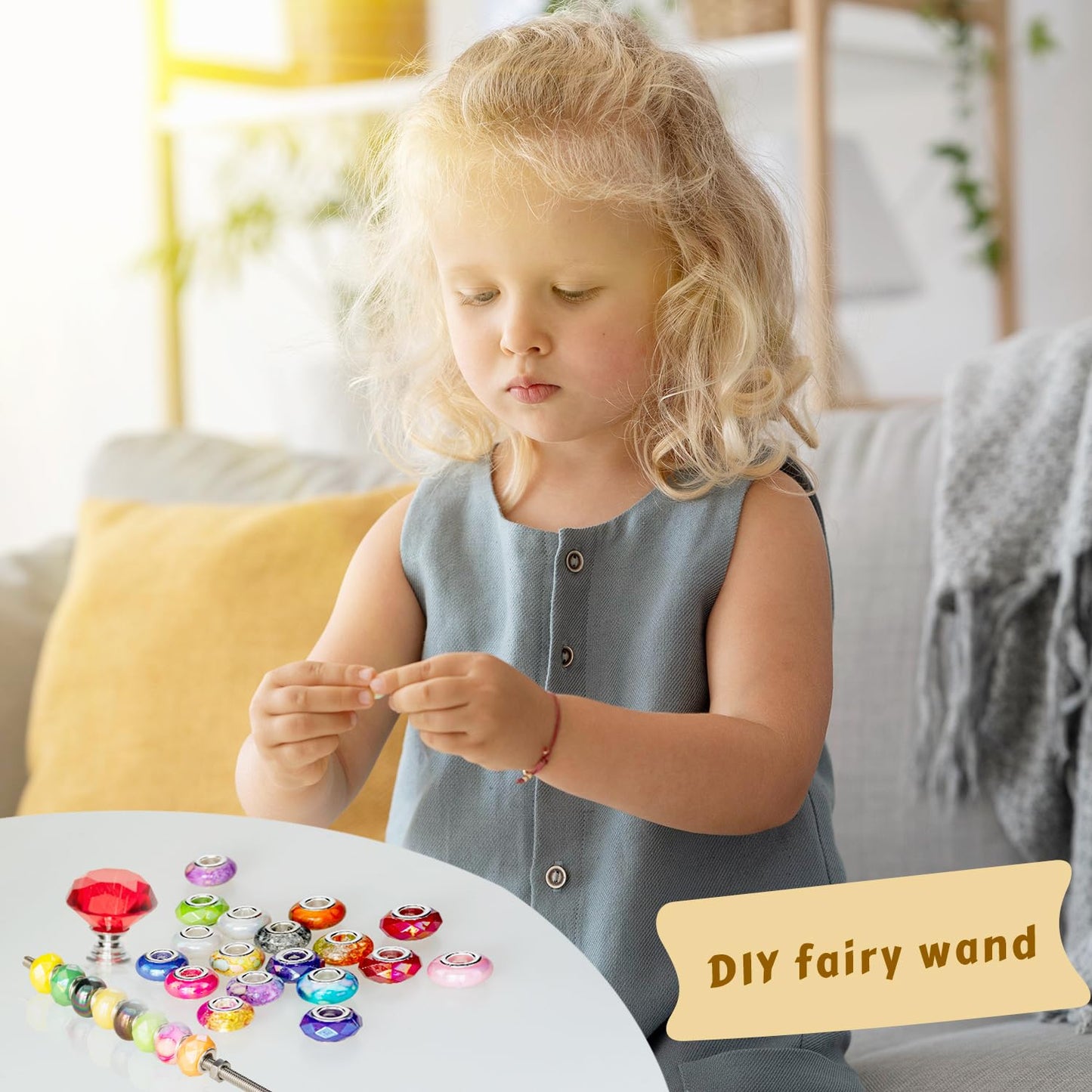 Prefdo 236 PCS Decorative Garden Stakes DIY Fairy Wand Beaded Kit