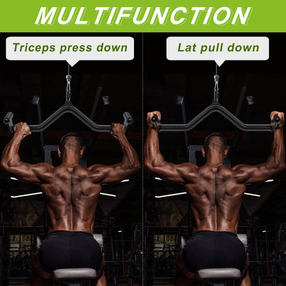 SELEWARE Multifunction-Grip LAT Pull Down Bars W/Heavy Duty Steel Tubing Structure Home Gym Workout Attachments Triceps Press Down Bar for Cable Machine Back Strength Training V-Bar Rowing Set Size L