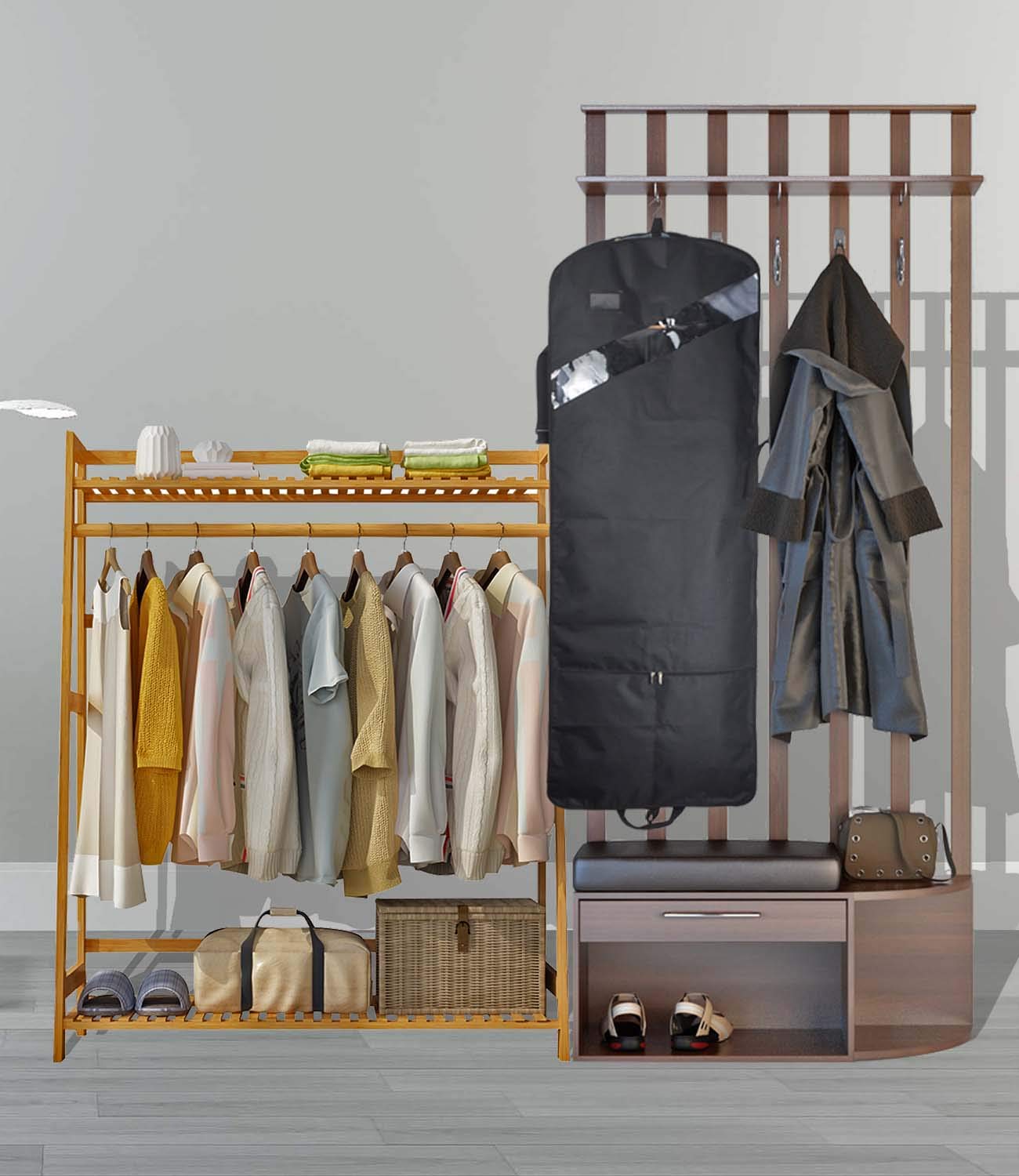 GYSSIEN 52'' Extra Long Dress Garment Bag, Premium & Breathable Tear-resistant Hanging Suit Cover for Travel and Storage