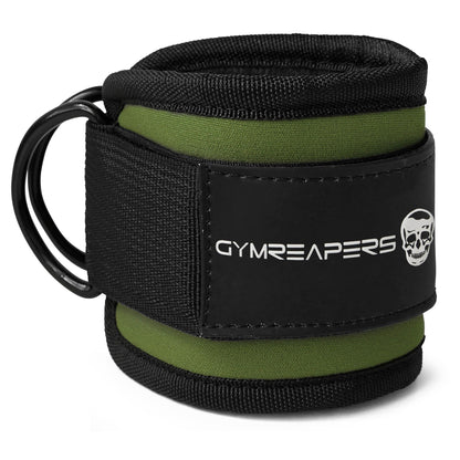 Gymreapers Ankle Straps (Pair) For Cable Machine Kickbacks, Glute Workouts, Lower Body Exercises - Adjustable Leg Straps with Neoprene Padding (Ranger Green, Pair)