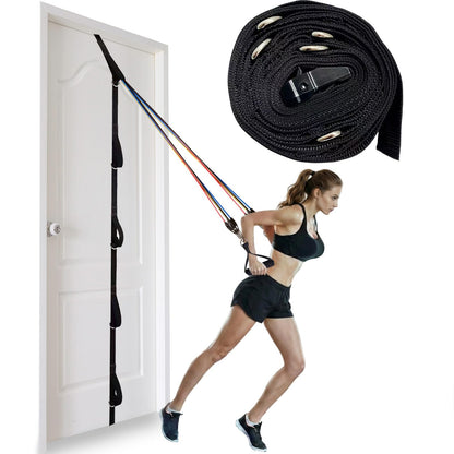 GKAI-XYZ Door Anchor Strap for Resistance Bands - Multi-Point Door Gym Attachment with 5 Stainless Steel D-Rings - Adjustable Home Fitness Equipment for Full Body Workout & Strength Training