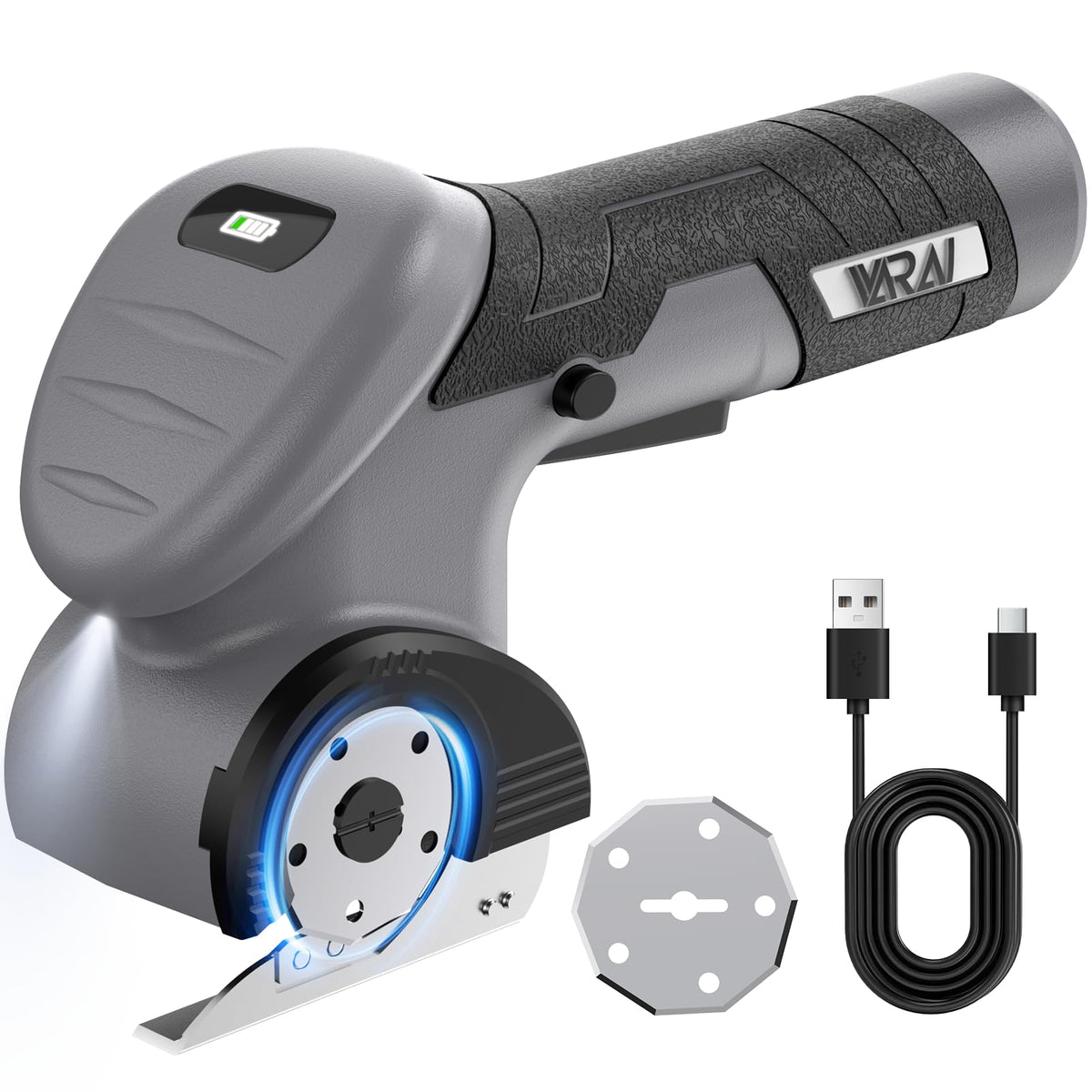 2026 Cordless Electric Scissors, Fast Charging Rechargeable Cardboard Cutter with Replaceable Blades and Long-Lasting Battery, Effortless Cutting for Cloth, Fabric, Plastic & Leather