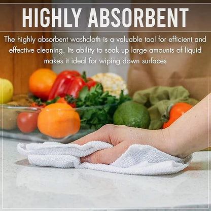 24 Pack Wash Cloths | Multicolour 100% Cotton Extra Absorbent Face Towels | Soft