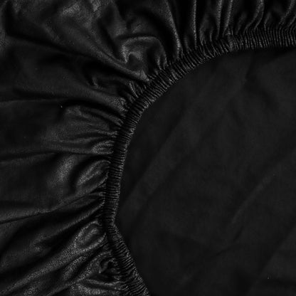 EVOLLER Leather Look Bench Cover 60 inch Long for Dining Room Black 5ft Stretch Bed Bench Seat Slipcover for Bedroom Rectangle Washable-Leather Look Black