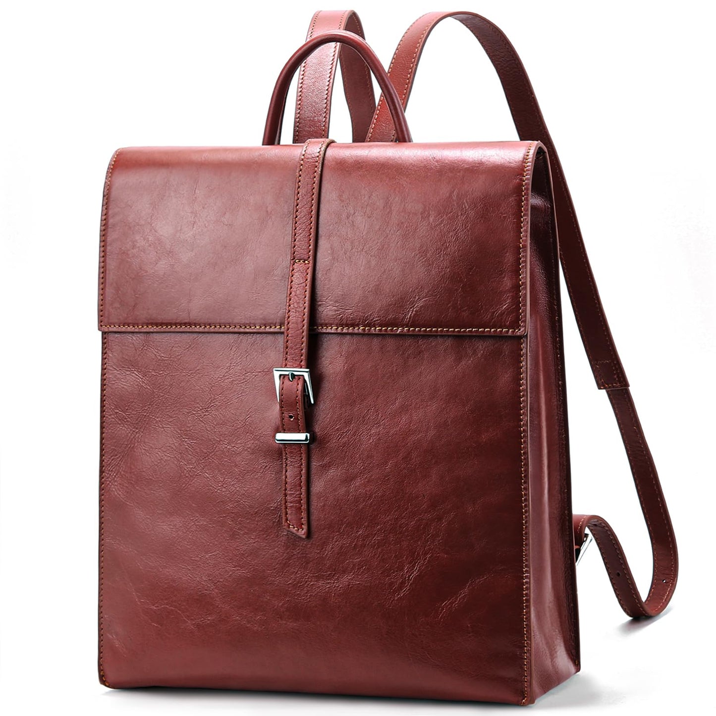 BOYATU Leather Backpack Purse for Women: Business Work Bags for Men - Luxury Designer Handbags for Classic, Brown