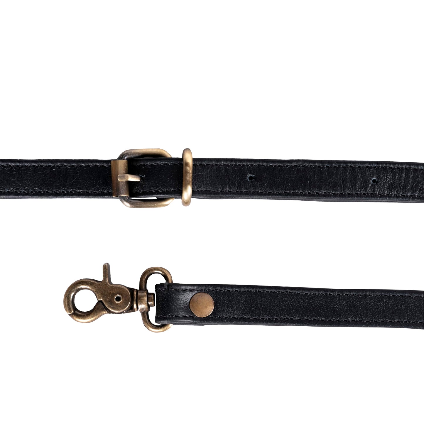 Hell Blues Genuine Leather Purse Strap Replacement ~Womens Crossbody Bags 48"-57" Long Adjustable Strap, Black with Brass Accessories (.75" Wide)