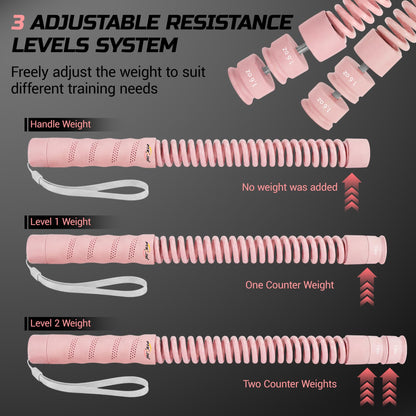 Cordless Battle Ropes for Home Gym & Apartment-Portable Ropeless Battle Ropes with 3 Adjustable Resistance Levels for Strength Training, HIIT & Full Body Exercise Includes Workout Guide & Storage Bag