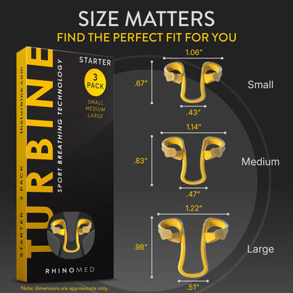 Rhinomed Turbine Nasal Dilator for Athletic Breathing - Trial 3pk - Improves Airflow During Exercise - Nasal Dilators for Exercise - Internal Nasal Dilator - Lightweight