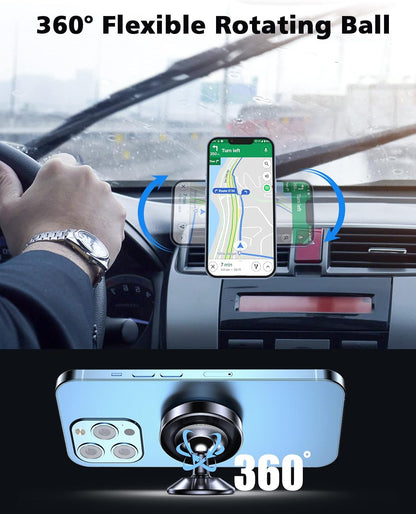 2 Pack Magnetic Phone Holder for Car, [ Strong Magnet ] Magnetic Phone Holder, [ 360° Rotation ] Phone Magnet for Car, Compatible with All Smartphones, Must be Used with Metal Pad, Black