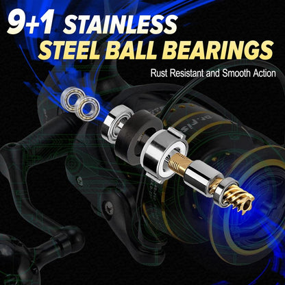Dr.Fish Saltwater Spinning Reel, Graphite Body, 9+1 Ball Bearings, CNC Aluminum Spool and Handle, 25LB Carbon Fiber Drag, Surf Casting Lightweight Offshore Reel PL4000