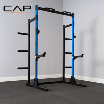 Cap Power Rack with Pull Up Bar & Attachments - Squat Rack & Strength Training Power Cage for Home Gym - Gray