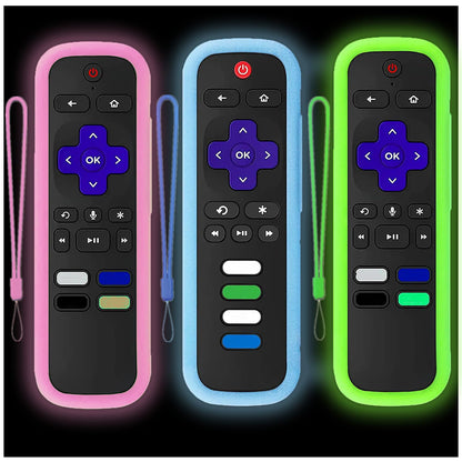 Silicone Protective Controller Cover fits for Roku TV Voice Remote | Element Roku | Westinghouse Roku TV Controller Cover,Glow in The Dark