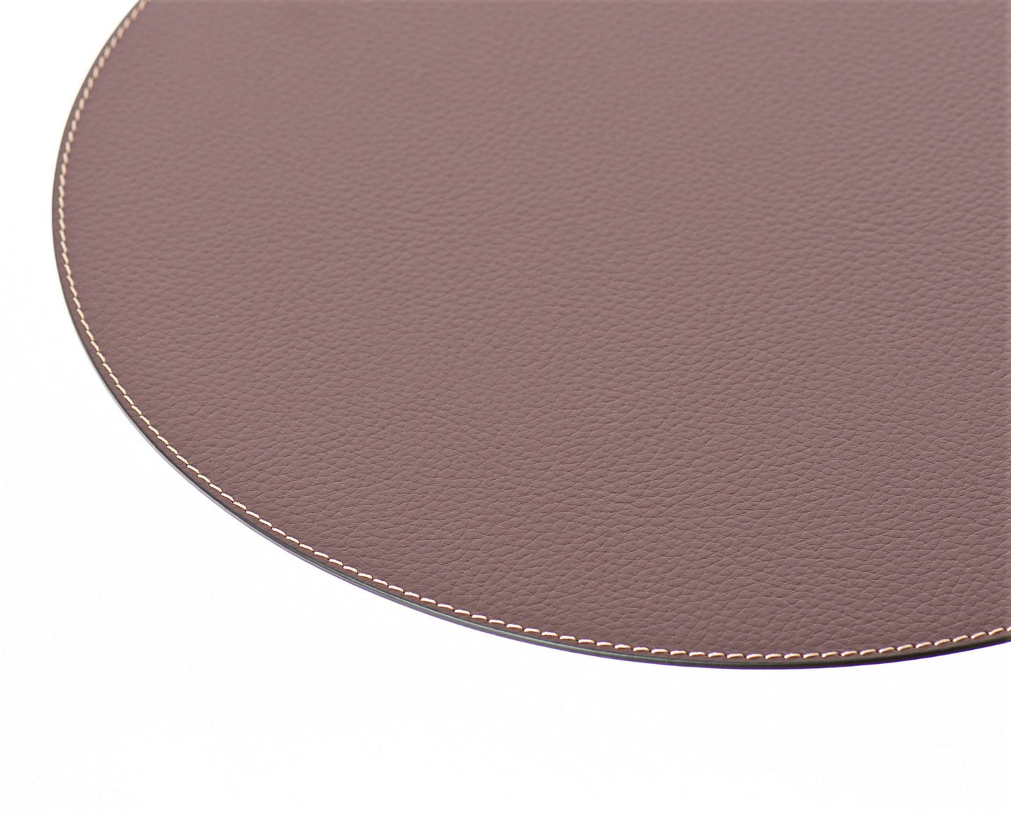 Nikalaz Round Placemats Set (Pack of 4) Recycled Leather Table Mats 15 inches, Kitchen Dining Table Decor by Nikalaz (Brown)