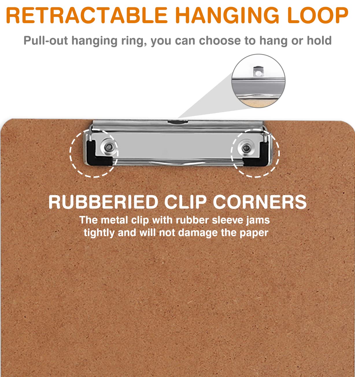 Clipboard, HERKKA 15 Pack Hardboard Office Clipboards Standard A4 Letter Size Clipboard with Low Profile Clip, Size 12.5 x 9 Inch