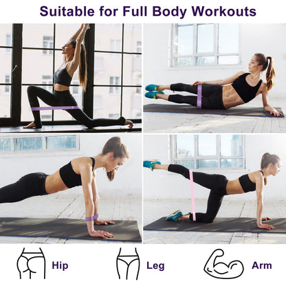 Resistance Bands, 5 Pcs Exercise Bands for Legs Glutes Arms, Skin-Friendly Resistance Fitness Exercise Loop Bands for Gym Home Yoga Pilates with Carry Bag and Instruction Guide