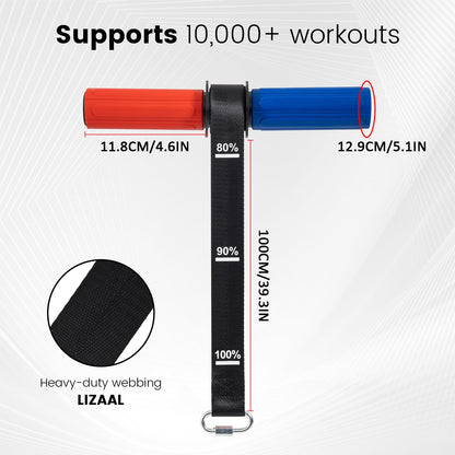 LIZAAL Forearm Strengthener & Wrist Roller，Forearm Exerciser with Thicker Silicone Handle, Forearm Trainer with Heavy-Duty Nylon Strap, Ideal for Muscle building,Grip Strength and Recovery Training - Red & Blue