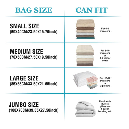Vacuum Storage Bags with Electric Pump, 10 Jumbo Space Saver Bags Vacuum Seal Bags with Pump, Space, Vacuum Sealer Bags for Clothes, Comforters, Blankets, Bedding