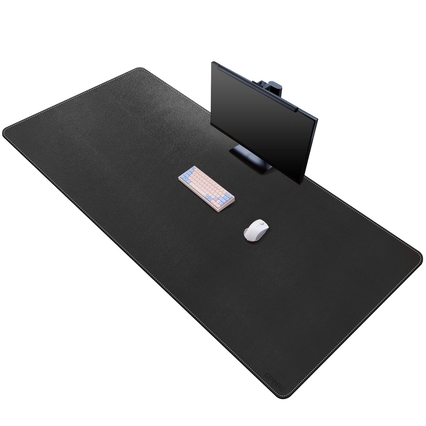 CENNBIE Leather Desk Mat, 63" x 31.4" Extra Large Desk Pad Blotter Protector, Extended Non-Slip Mouse Pad, Waterproof PU Leather Desk Mat on top of desks Large for Office and Home (Black)