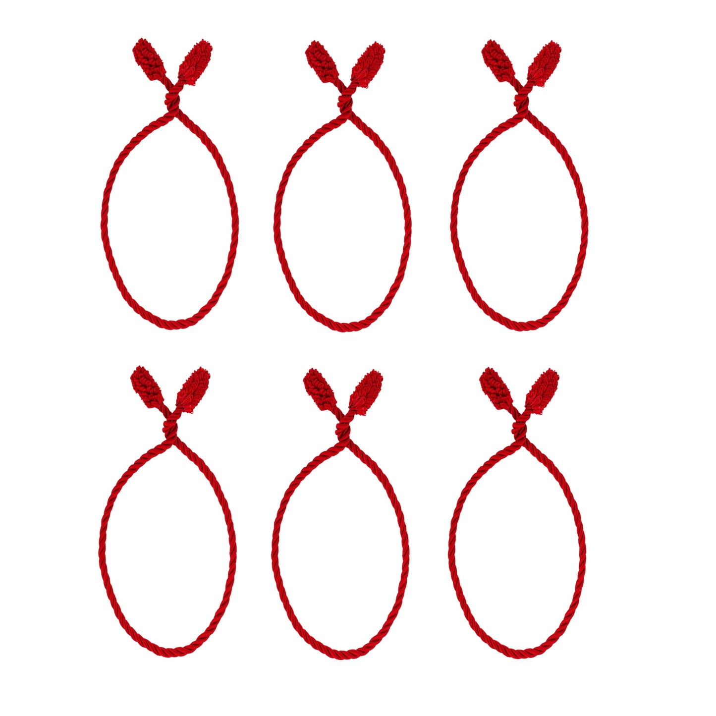 Haute Decor Decorative Twist Ties, 6 Pack, 20 inches (Red)