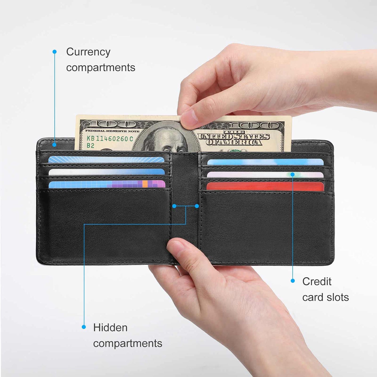 AGJFHNGBI Palette Paintbrushes Leather Wallet for Men Women, Slim Bifold Card Holder Wallet with 8 Card Slots, Minimalist Pocket Wallet for Travel Shopping