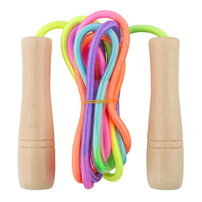 Jump Rope for Kids, Lorvain Adjustable Skipping Rope, Kids Jump Ropes with Wooden Handle for Girls Boys, Weighted Jumping Ropes for Fitness Workout Exercise Outdoor Fun Activity