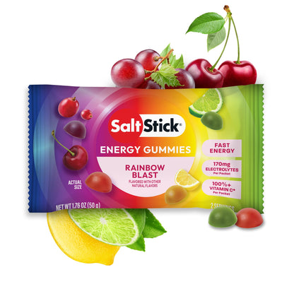 SaltStick Energy Gummies Rainbow Blast - 10 Packets/20 Servings