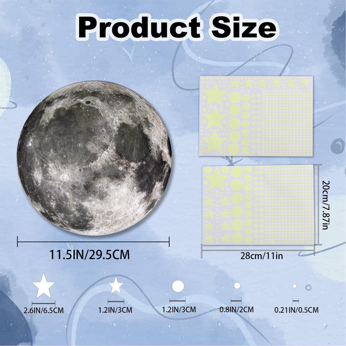 Glow in The Dark Stars and Moon for Ceiling, 951 PCS Wall Stickers for Girls Room Baby Nursery Birthday Christmas Gift for Boys（Green）