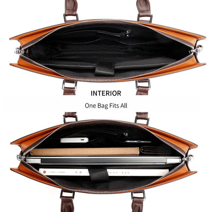FSD.WG]Business Bag Leather Briefcase Shoulder Laptop Business Bag for Men